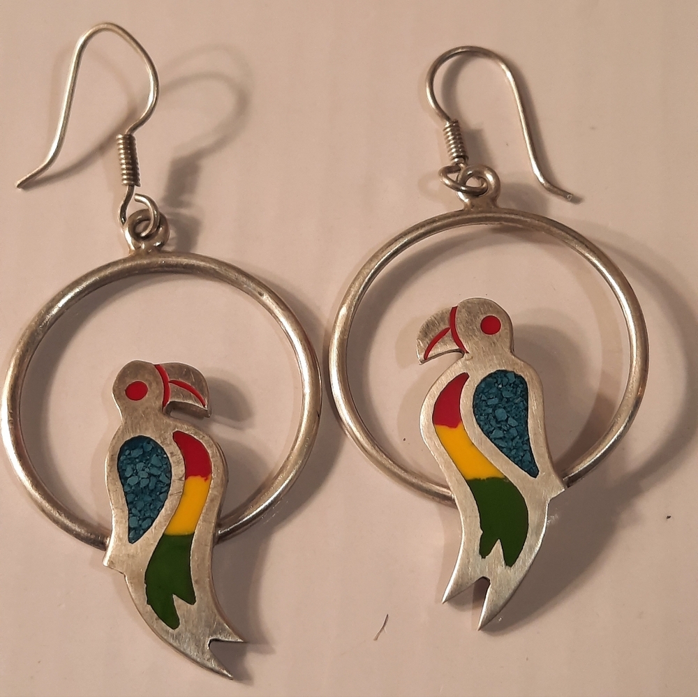 Colorful925 Parrot Bird Earrings